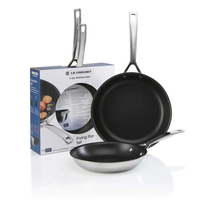 3 Ply Stainless Steel 2 Piece Non-Stick Frying Pan Set