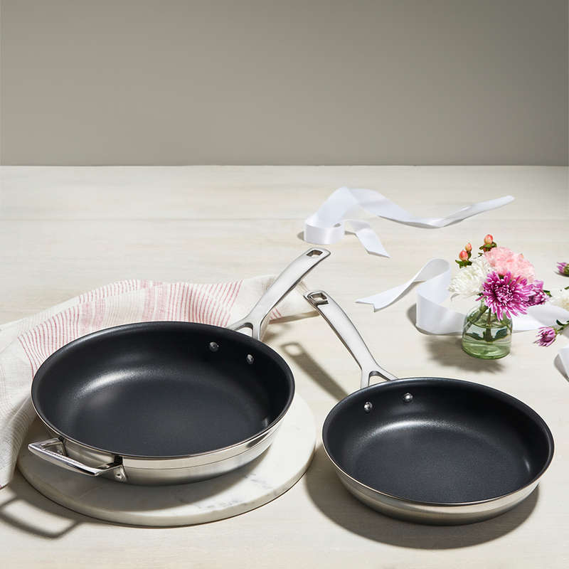 3 Ply Stainless Steel 2 Piece Non-Stick Frying Pan Set