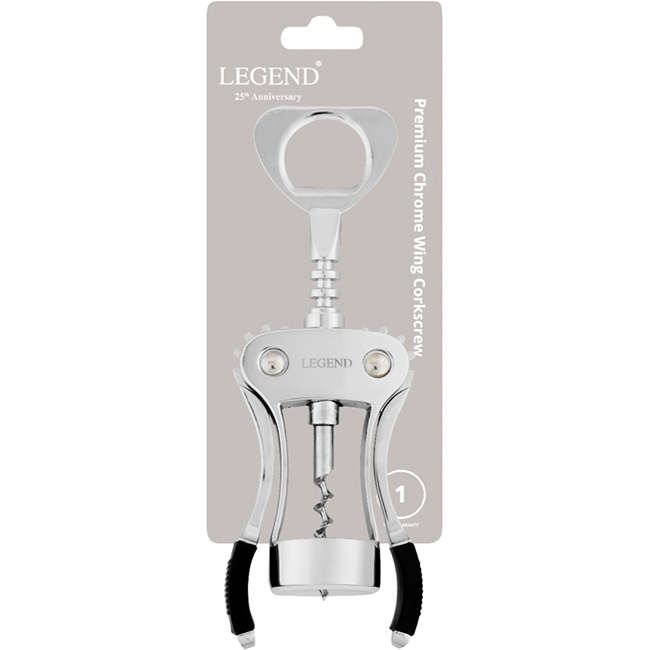 Premium Chrome Winged Corkscrew