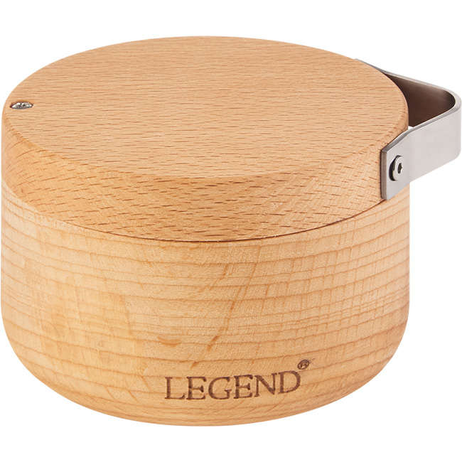Premium Beechwood Salt Cellar And Spoon