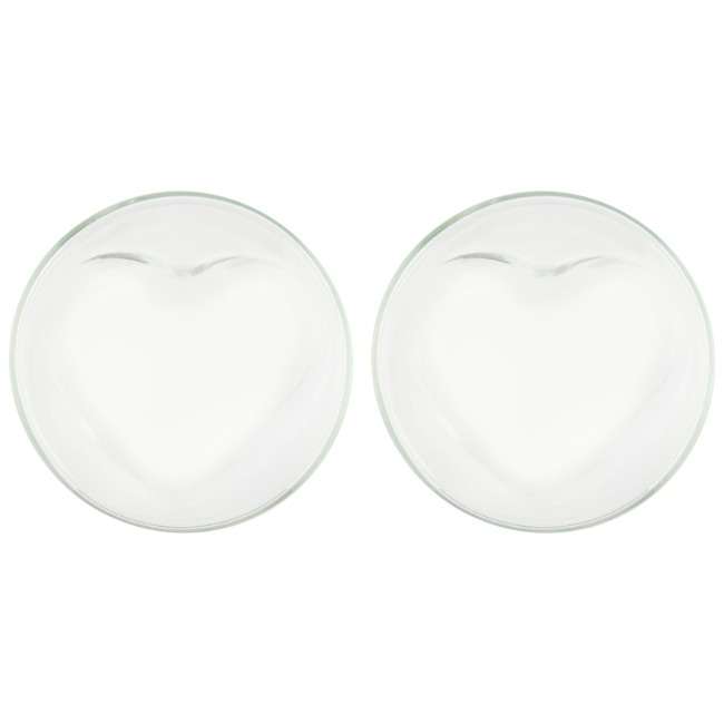 Premium Double Walled Heart-Shaped Cappuccino Cups, Set Of 2