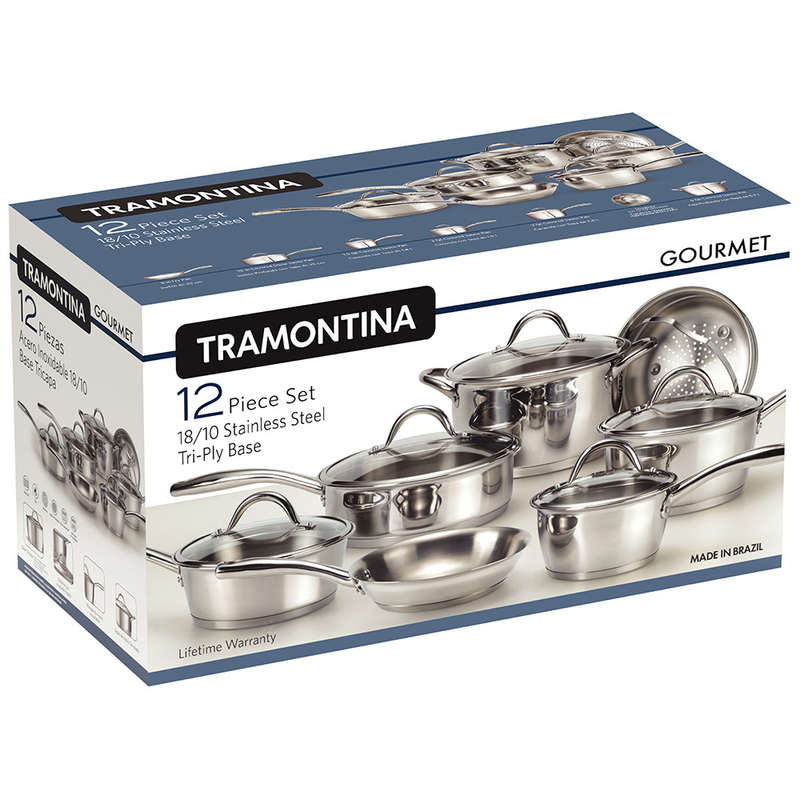 Opus Gourmet Stainless Steel Cookware Set, 12pc