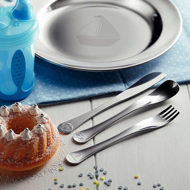 Le Petit Children's Cutlery Set For Boys, 3pc