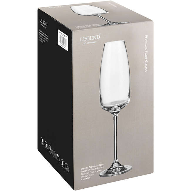 Classique 290ml Champagne Flutes, Set Of 4