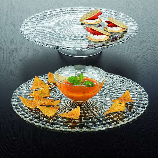 Bossa Nova Lead-Free Crystal Footed Cake Stand