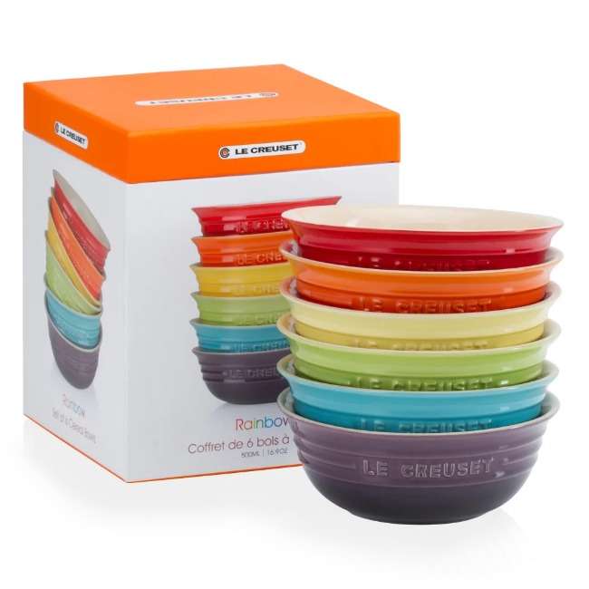 Rainbow Collection Cereal Bowls, Set of 6