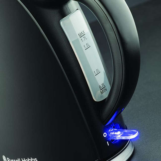 Matte Black Stainless Steel Cordless Kettle, 1.7L
