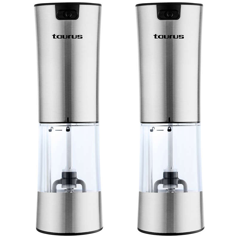 Stainless Steel Rechargeable Salt & Pepper Grinder Set