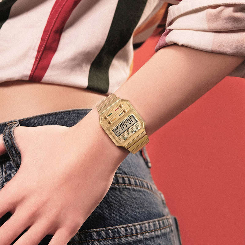 Retro Vintage Digital Wrist Watch, A100WEG-9ADF