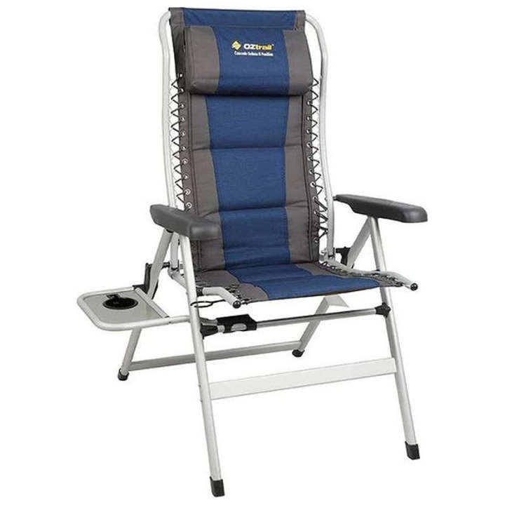 Cascade Deluxe 8 Position Padded Reclining Camping Chair With Table