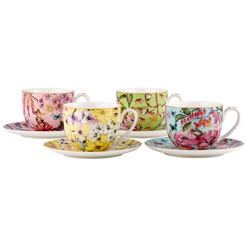 Enchantment Cup & Saucers, Set Of 4