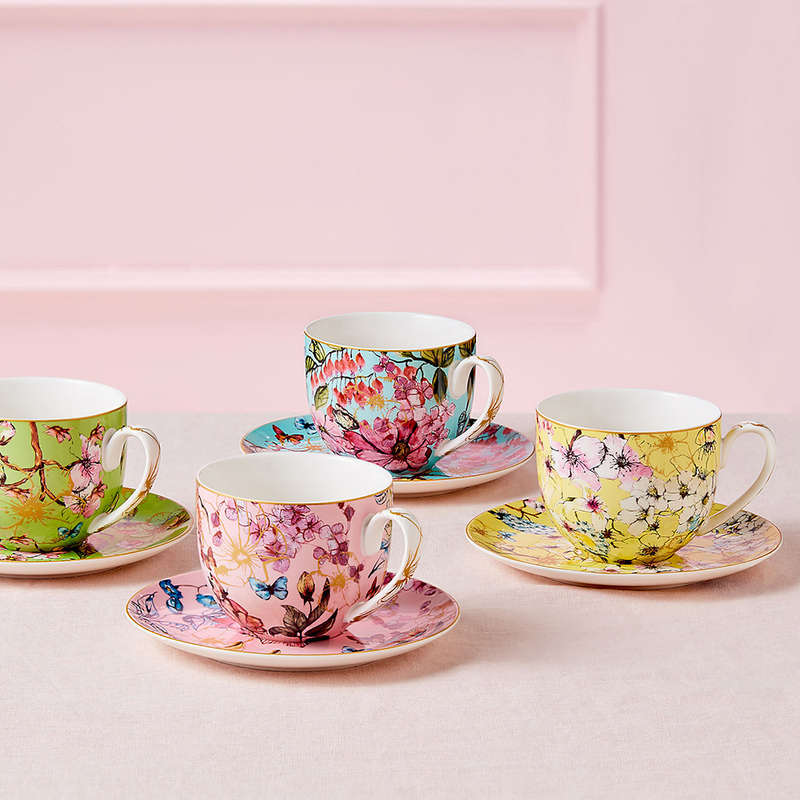 Enchantment Cup & Saucers, Set Of 4