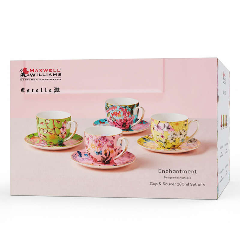 Enchantment Cup & Saucers, Set Of 4