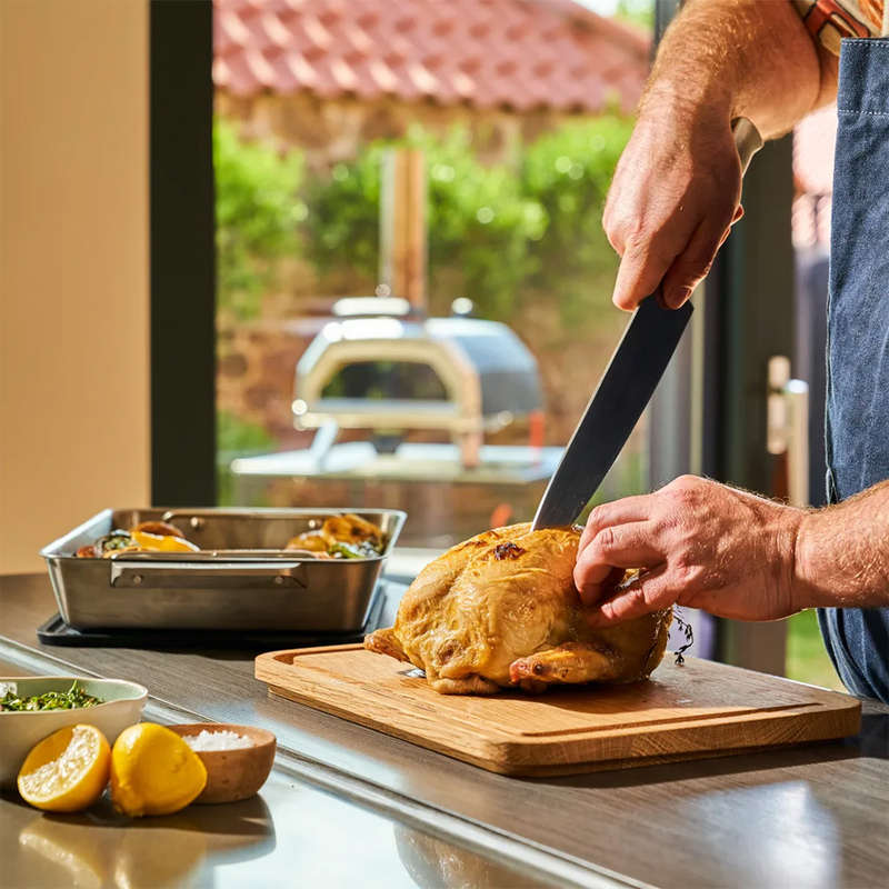 Stainless Steel Roasting Pan with Carving Board