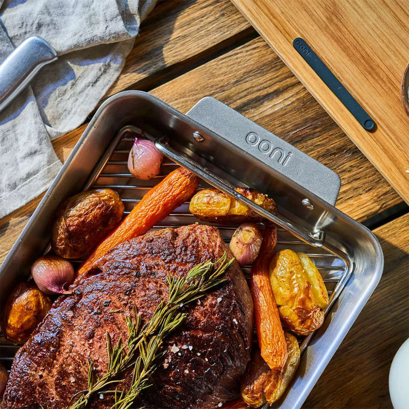 Stainless Steel Roasting Pan with Carving Board