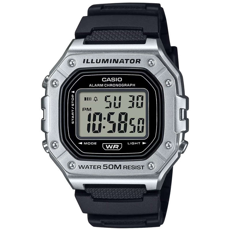 Standard Men's 50m Digital Wrist Watch, W-218HM-7AVDF