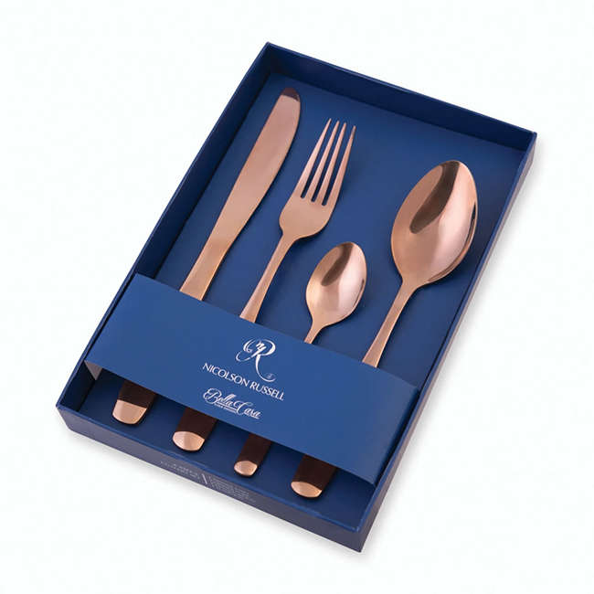Bella Casa Rose Gold Cutlery Set, 4pc