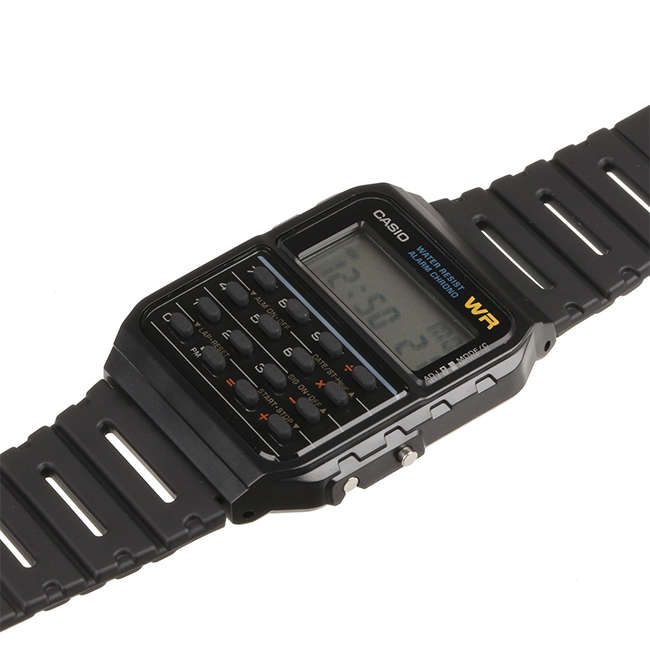 Retro Men's Databank Calculator Black Digital Wrist Watch, CA53W-1Z