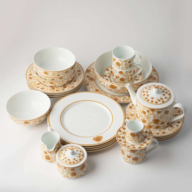 Mica Gold Tea Cup & Saucer, Set Of 2