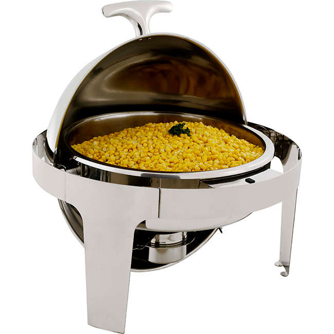 Global Round Roll Top Chafing Dish, 6.8L