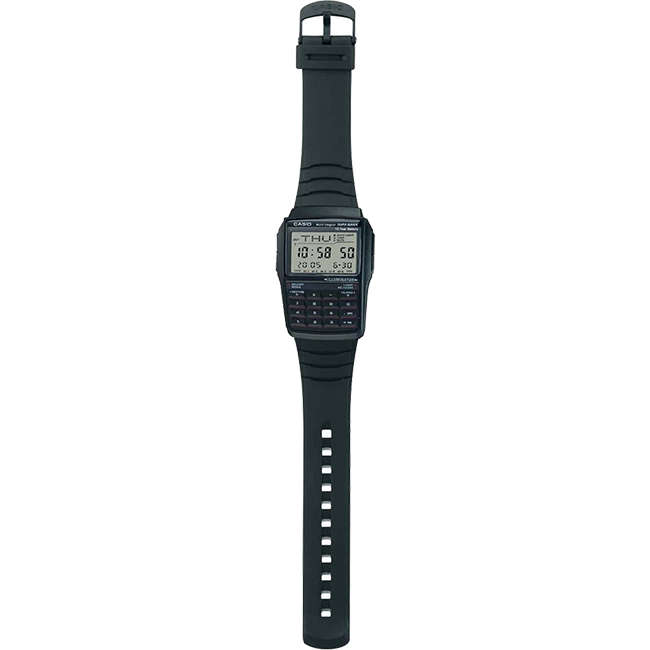 Retro Men's Multi-Lingual Calculator Black Digital Wrist Watch, DBC-32-1ADF