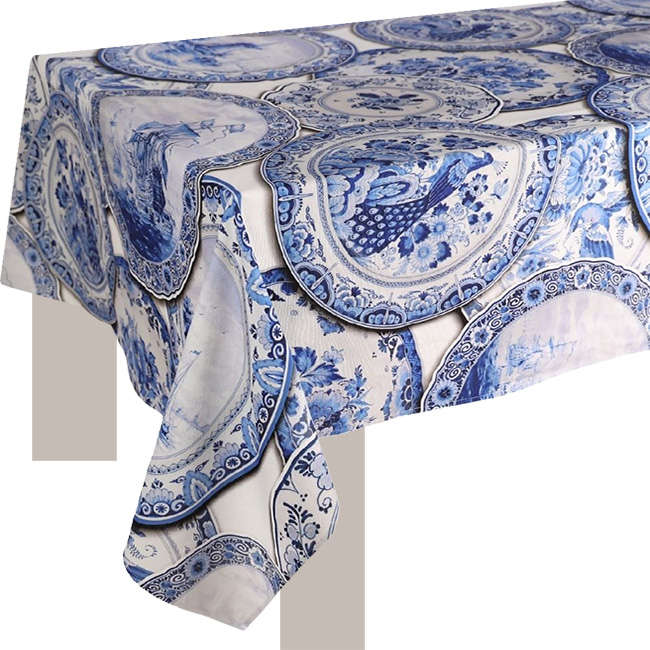 Delft Square Tablecloth, 4 Seater