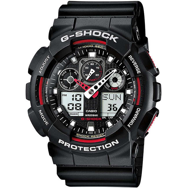 G-Shock Men's 200m AnaDigital Wrist Watch, GA-100-1A4DR