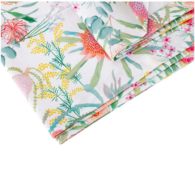Royal Botanic Gardens Native Blooms Cotton Rectangular Tablecloth, 270x150cm