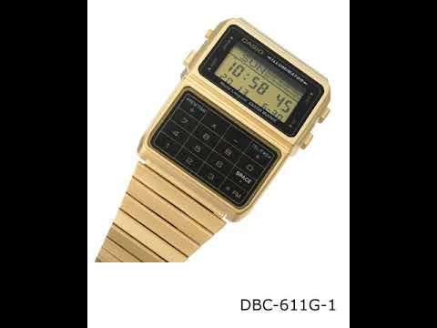 Retro Men's Databank Calculator Digital Wrist Watch, DBC-611G-1DF