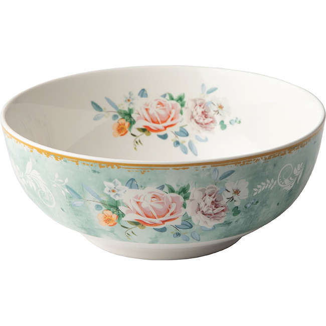 Green Floral Soup Bowl, Set Of 4