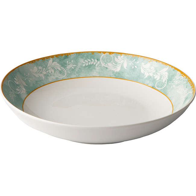 Green Floral Pasta Bowl, Set Of 4