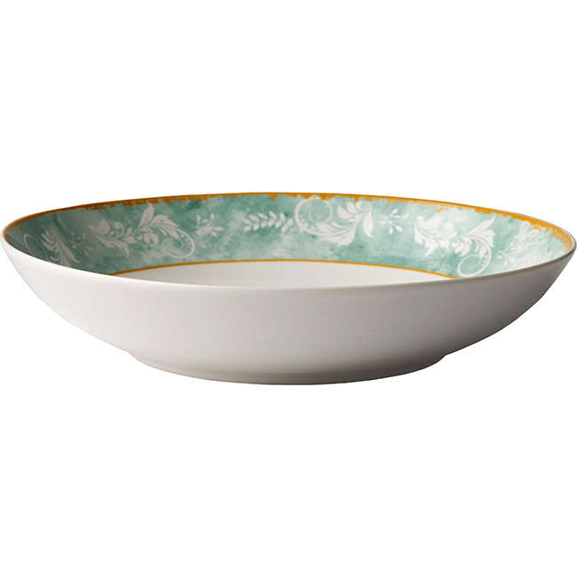 Green Floral Pasta Bowl, Set Of 4