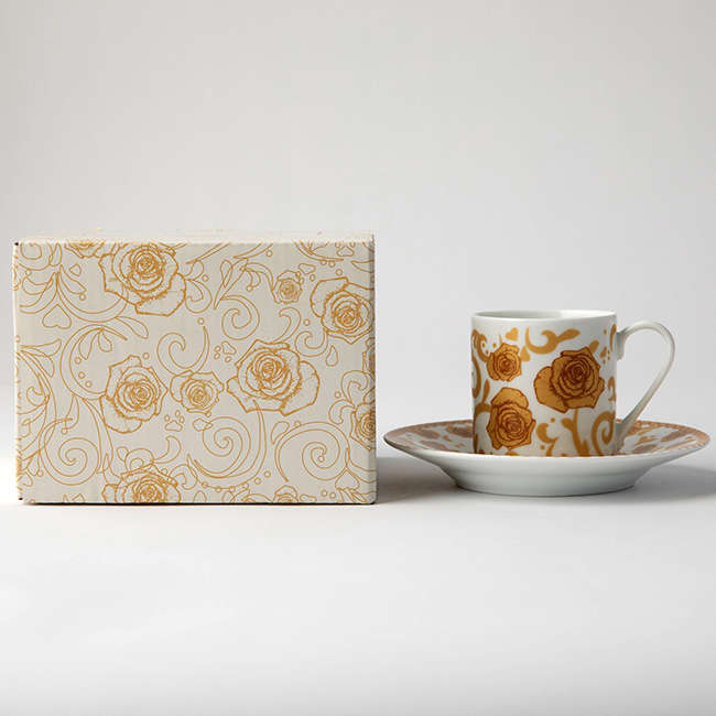 Mica Gold Espresso Cup & Saucer, Set Of 2
