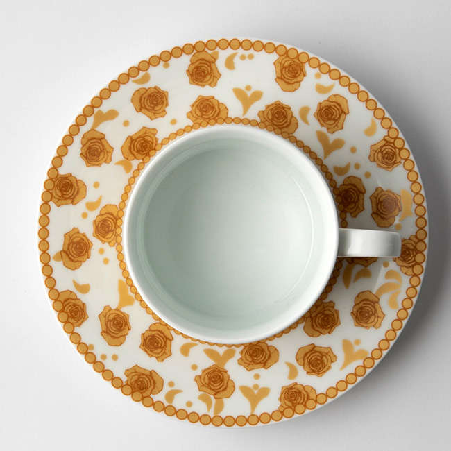 Mica Gold Tea Cup & Saucer, Set Of 2