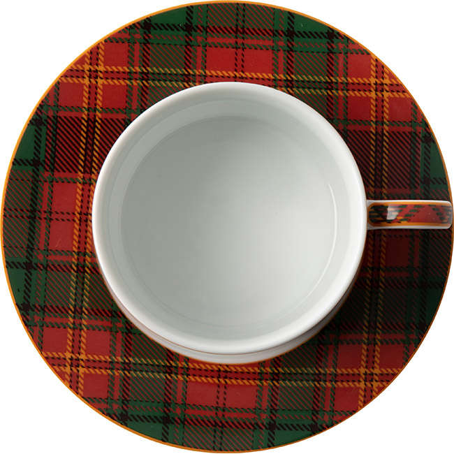 Red Tartan Cup & Saucer