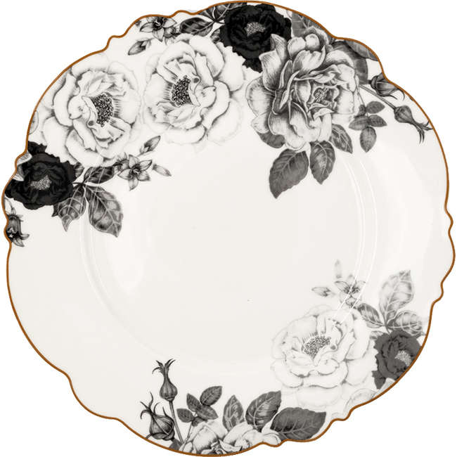 Black Rose Charger Plate, 30cm