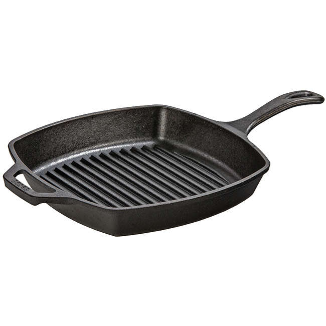 Seasoned Cast Iron Square Grill Pan, 26cm