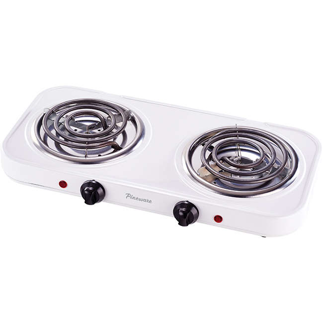 Double Spiral Hot Plate, White