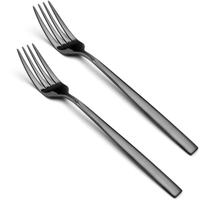 Shiny Black Table Fork, Set Of 2