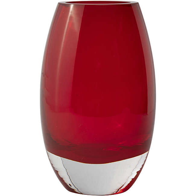 Red Glass Vase, 18cm