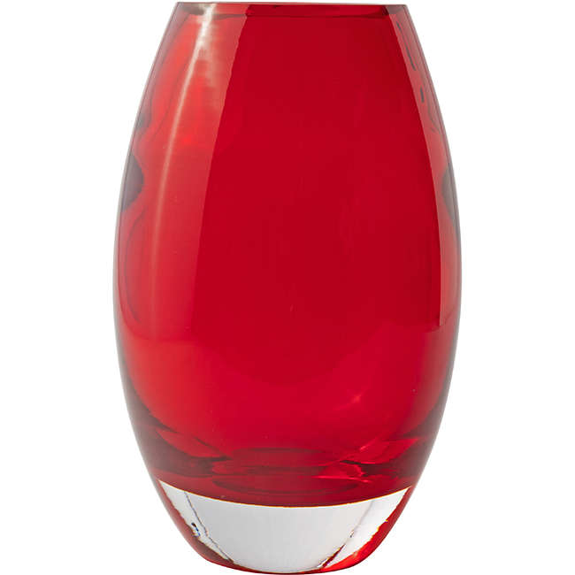 Red Glass Vase, 24cm
