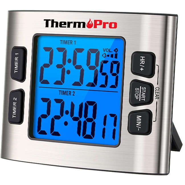 Digital Kitchen Timer with Dual Countdown Stop Watches