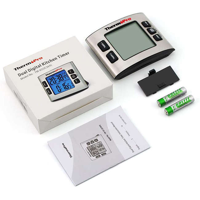 Digital Kitchen Timer with Dual Countdown Stop Watches
