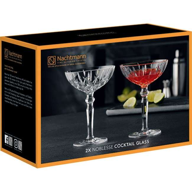Noblesse Lead-Free Champagne Cocktail Glasses, Set Of 2