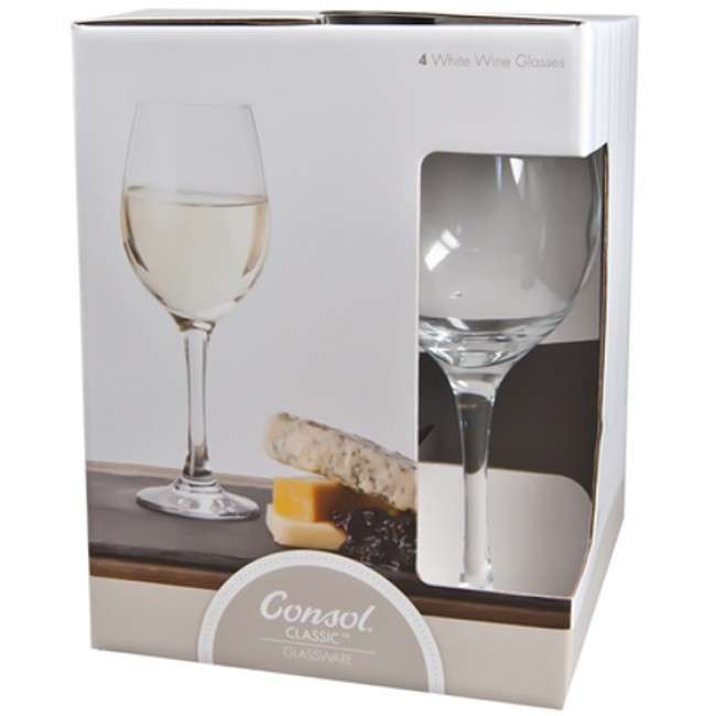 Lyon Set Of 4 White Wine Glasses, 385ml