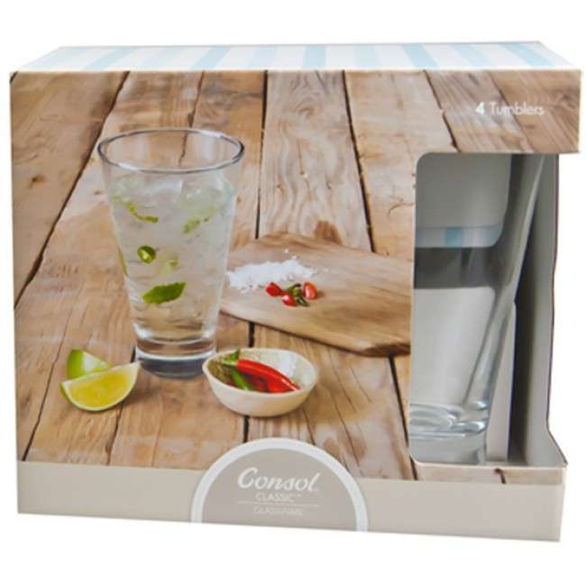 Seville Set Of 4 Hiball Tumblers, 400ml