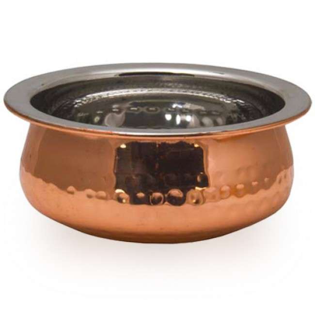 Copper Plated Hammered Handi Bowl, 15.5cm