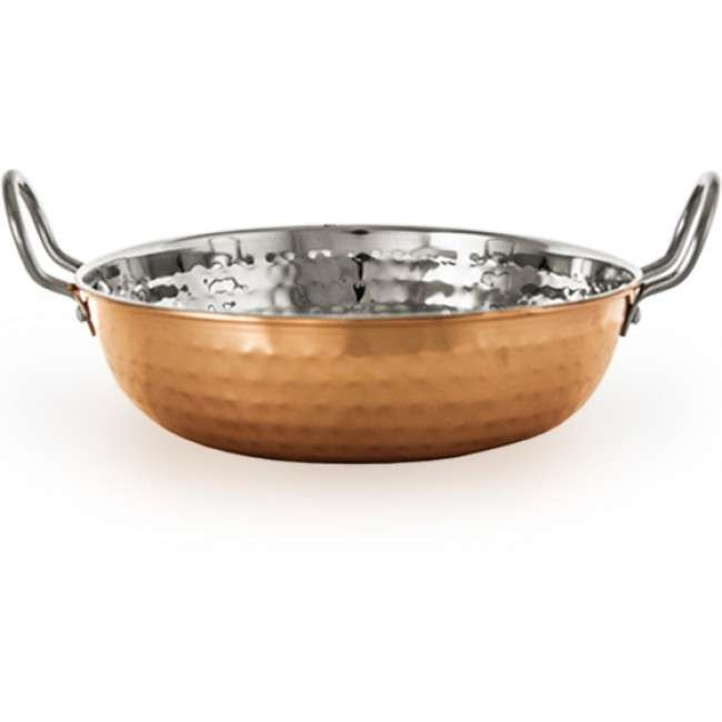 Copper Plated Hammered Karahi Pan, 18.5cm