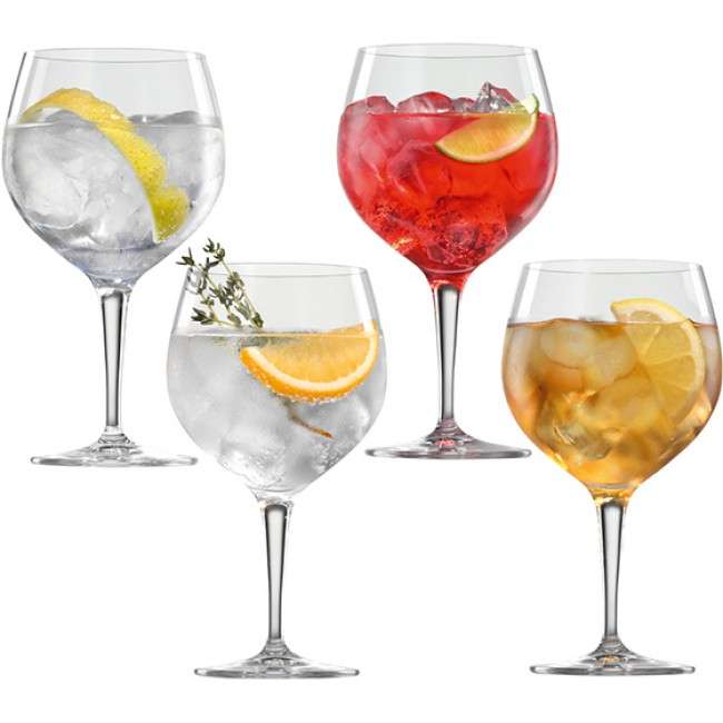 Crystal Gin & Tonic Glasses, Set Of 4