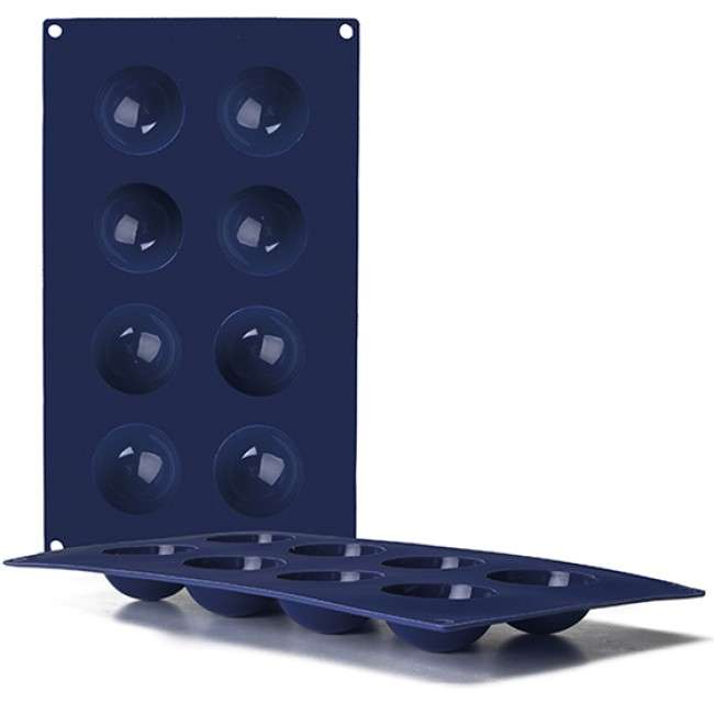 Blueberry 8 Cavity Half Sphere Silicone Pan